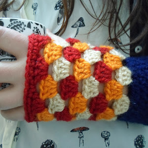 Granny Square Crochet Fingerless Gloves