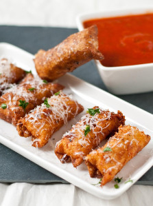 Cheater's Wonton Mozzarella Sticks