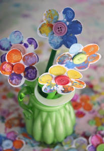 Cork Stamp Flower Art