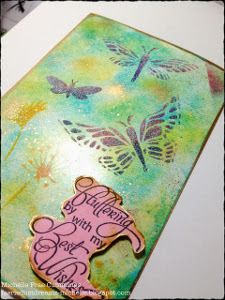 Fluttering by with My Best Wishes Handmade Card