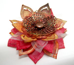 Romantically Rustic Mixed Media Flower