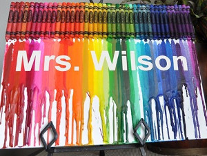 Teacher Appreciation Melted Crayon Art