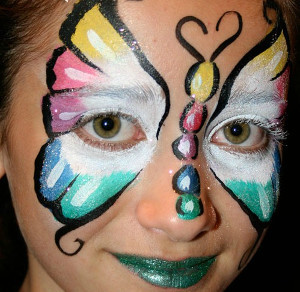 Rainbow Butterfly Face Painting