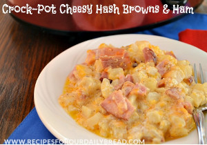 Slow Cooker Cheesy Hash Browns and Ham