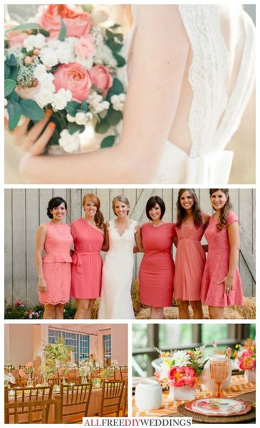 Wedding Colors Schemes: Coral and Green