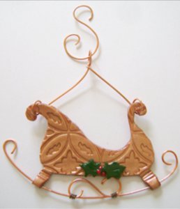 Clay Sleigh Ornament