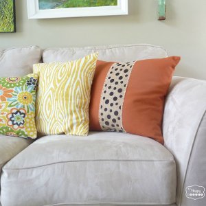 Polka Dot Burlap Pillow