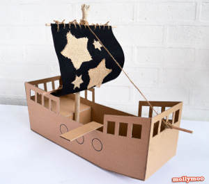 Thrifty Cardboard Pirate Ship