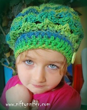 Seaweed Slouchy Crocheted Hat
