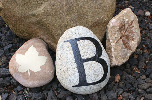Stenciled Garden Stones