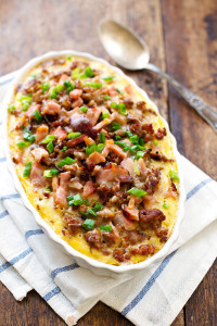 Ham and Sausage Hash Brown Egg Bake