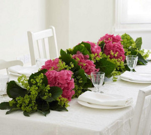 Summer Wedding Hydrangea Table Garland