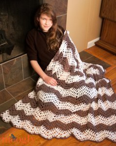 Big Bold Chevron Crochet Blanket