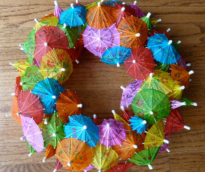 Crazy Cute Cocktail Umbrella Wreath