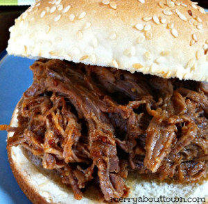 Slow Cooker Shredded BBQ Beef | FaveSouthernRecipes.com