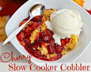 Three-Ingredient Slow Cooker Cherry Cobbler