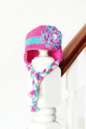 Blue Raspberry Crocheted Hat