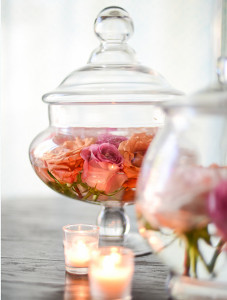 Exquisitely Romantic Floating Roses Centerpiece