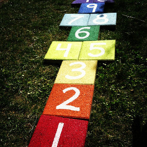 DIY Rainbow Paver Hopscotch