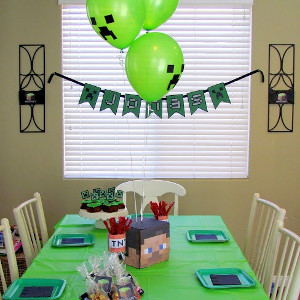 Minecraft Birthday Party Decorations