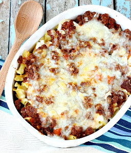 Three Cheese Beef Pasta Bake