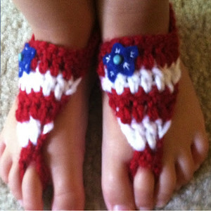Patriotic Barefoot Sandals Crochet Pattern