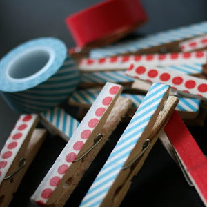 Washi Tape Clothespins