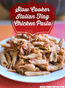 Slow Cooker Italian Flag Chicken Pasta