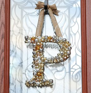 Jingle Bell Monogram Wreath