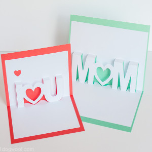 Mom I Love You Pop Up Card