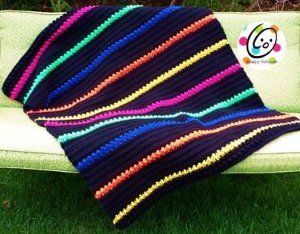 Modern Classic Striped Afghan