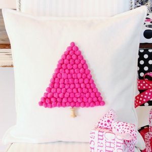 Pink Pom Pom Pillow