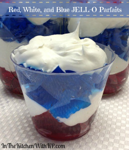 Red, White, and Blue Jell-O Parfaits