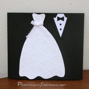 Dress and Tux Trifold Wedding Card