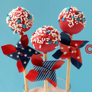 Patriotic Pinwheel Cake Pops