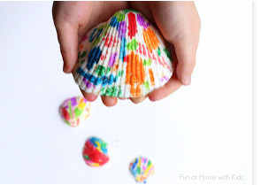 Melted Crayon Seashell Art