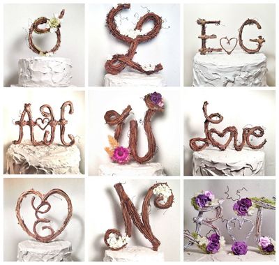 The Original Twig's Rustic Vine Cake Toppers