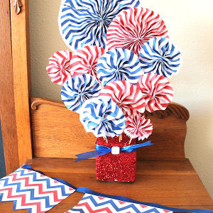 Patriotic Flowers with a Banner to Match