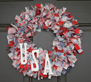 Patriotic Rag Wreath