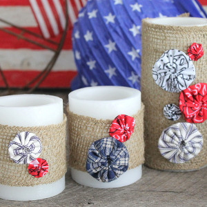 Simple Patriotic Flair for Candles