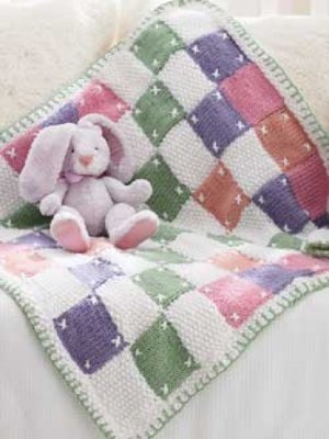 Quilt Inspired Knit Blanket