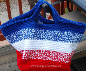 American Striped Crochet Bag