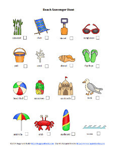 Free Printable Beach Scavenger Hunt