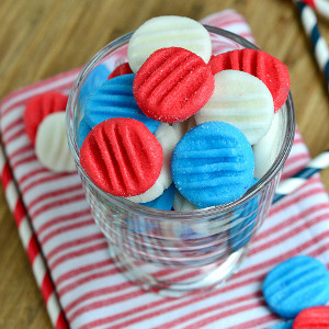 Homemade Red, White, and Blue Patriotic Peppermint Patties