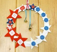 Patriotic Stars and Buttons DIY Wreath