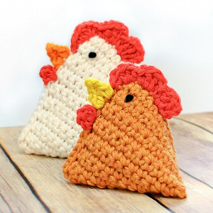 Chirping Chicken Crochet Bean Bag