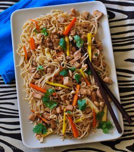 Slow Cooker Pork Tenderloin with Garlic Noodles