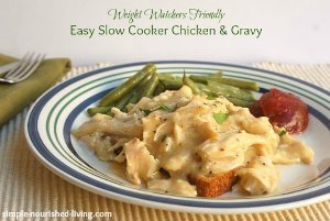 Skinny Slow Cooker Chicken and Gravy