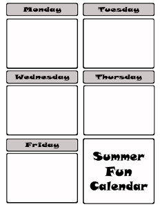 Summer Fun Free Printable Calendar