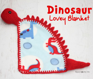 Cuddly Crochet Dinosaur Lovey Blanket